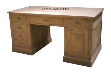 Code: SJD 002 Name: Office Desk 2 Doors 6 Drawers Size: W=160 x D=80 x H=80 cm Wood: Solid Teakwood
